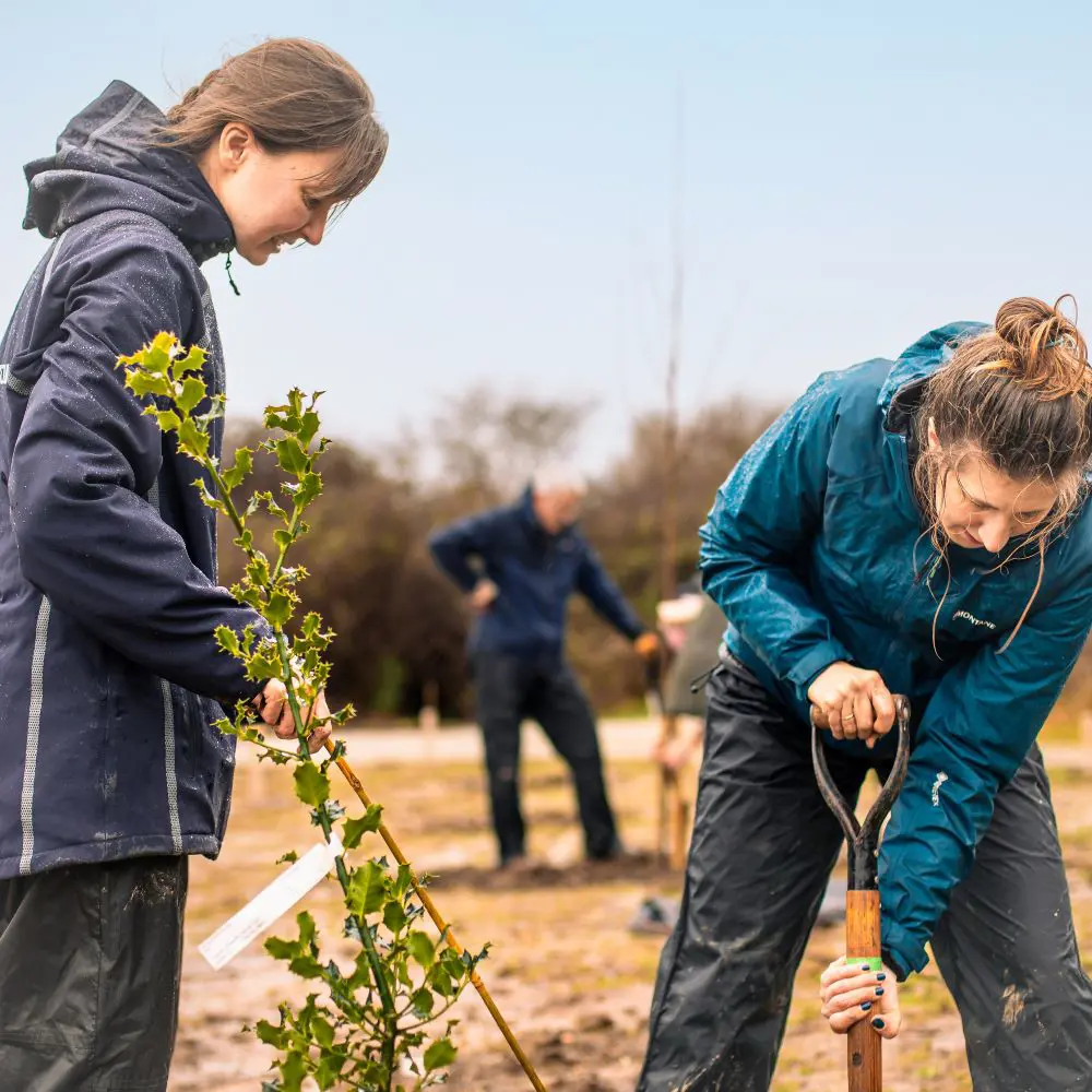 Two people working on the Catchment First Chichester Harbour Project